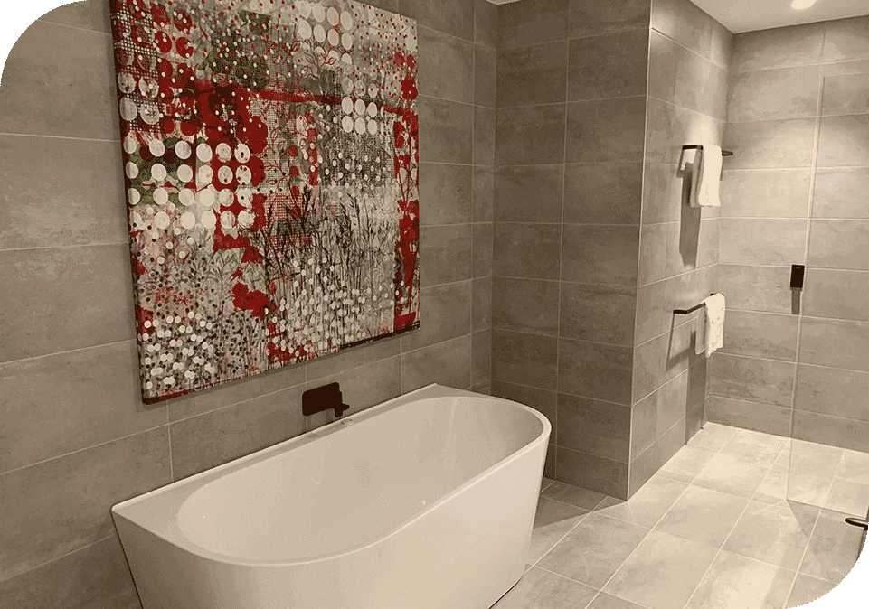 Bathtub with Painting — Home Builders in Gold Coast, QLD